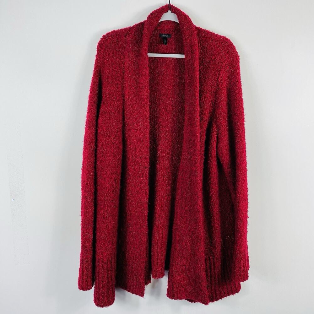 Soma Lounge Cardigan Sweater XL Red Open Casual